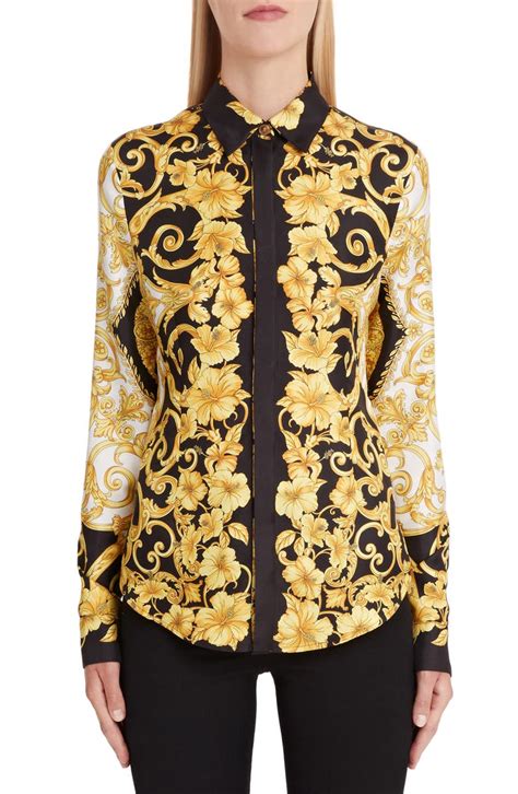 womens versace shirt sale|designer silk shirts for women.